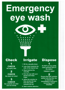 example of green sign indicating emergency eye wash