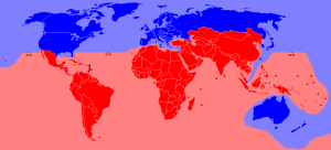 This image highlights which geographic regions are in the Global North and which regions are in the Global South