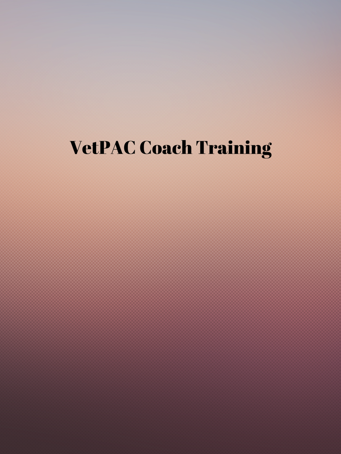 Cover image for VetPAC coaching