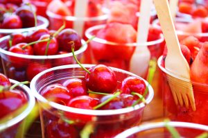 decorative: cups of fruit