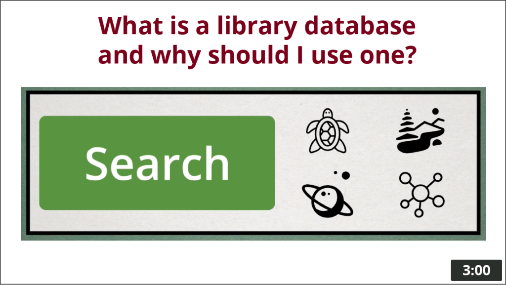3 minute video: What is a library database and why should I use one?