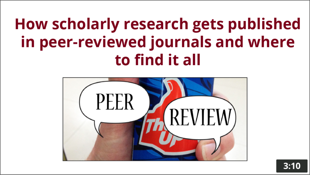 3 minute video: How scholarly research gets published