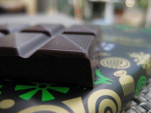 A picture of a dark chocolate bar