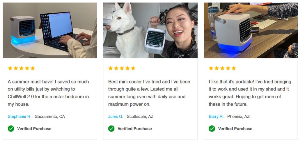 ChillWell 2.0 Portable AC Customer Reviews