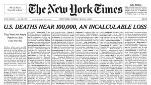 Front Page of the New York Times