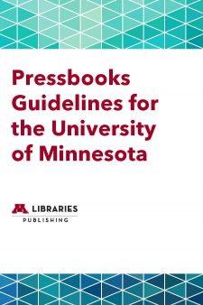 Pressbooks Guidelines for the University of Minnesota book cover